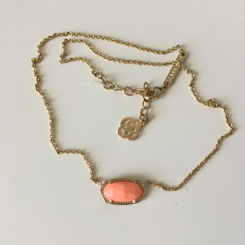 Kendra Scott “Elisa Pendant Necklace” In Coral